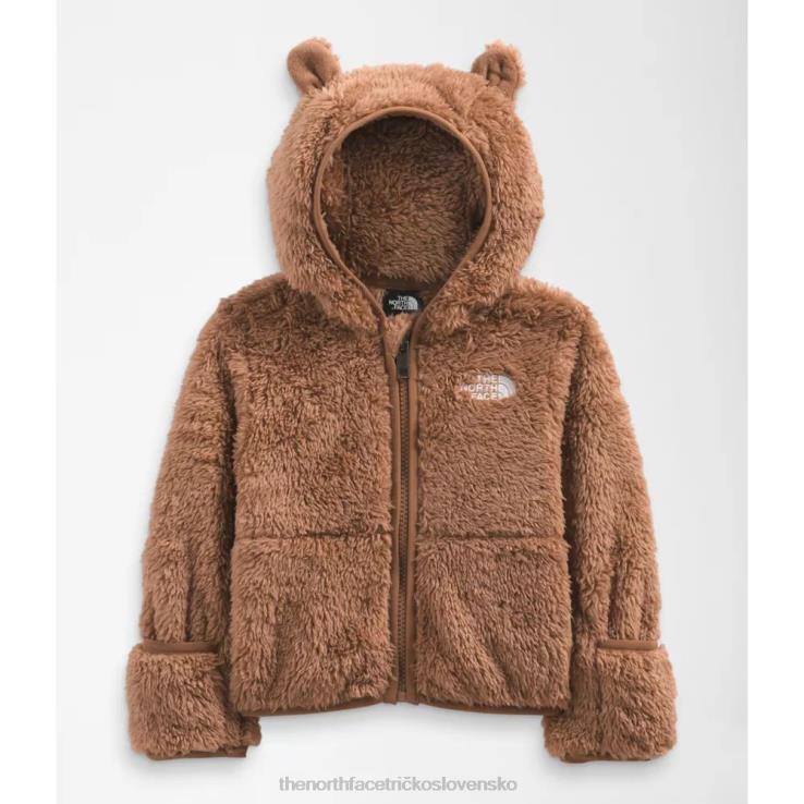 HLH085283 pražená hnedá The North Face mikina s kapucňou na zips pre bábätko