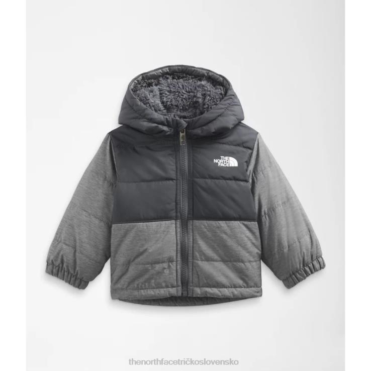 HLH085937 sivá The North Face detská reverzibilná chimbo bunda s kapucňou na zips