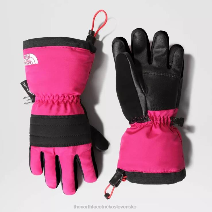 HLH081521 fuschia ružová The North Face detské lyžiarske etip rukavice Montana