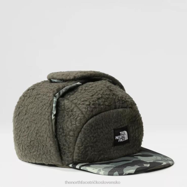 HLH081541 nová taupe zelená The North Face mládežnícky lesný fleece traper klobúk