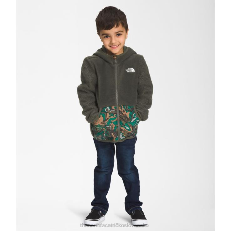 HLH085276 nová taupe zelená The North Face detská mikina s kapucňou forrest fleece s kapucňou
