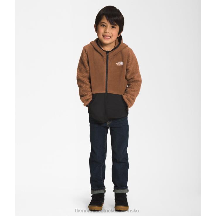 HLH085277 pražená hnedá The North Face detská mikina s kapucňou forrest fleece s kapucňou