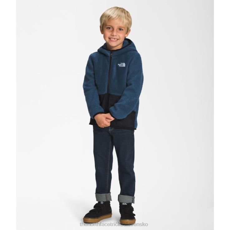 HLH085278 tienisté modré The North Face detská mikina s kapucňou forrest fleece s kapucňou