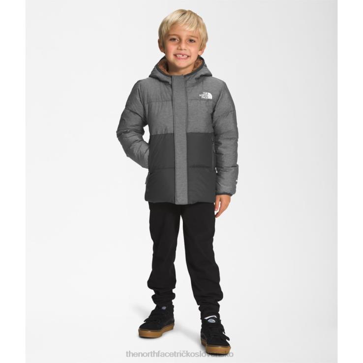 HLH085298 sivá The North Face detská severná bunda s kapucňou