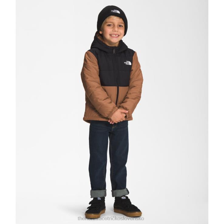 HLH085923 pražená hnedá The North Face detská obojstranná chimbo bunda s kapucňou na zips