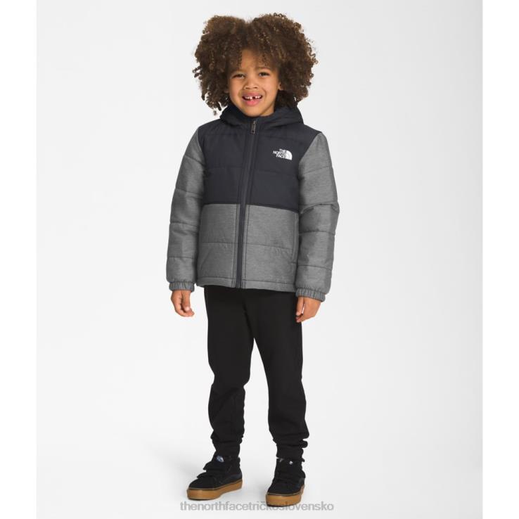 HLH085924 sivá The North Face detská obojstranná chimbo bunda s kapucňou na zips