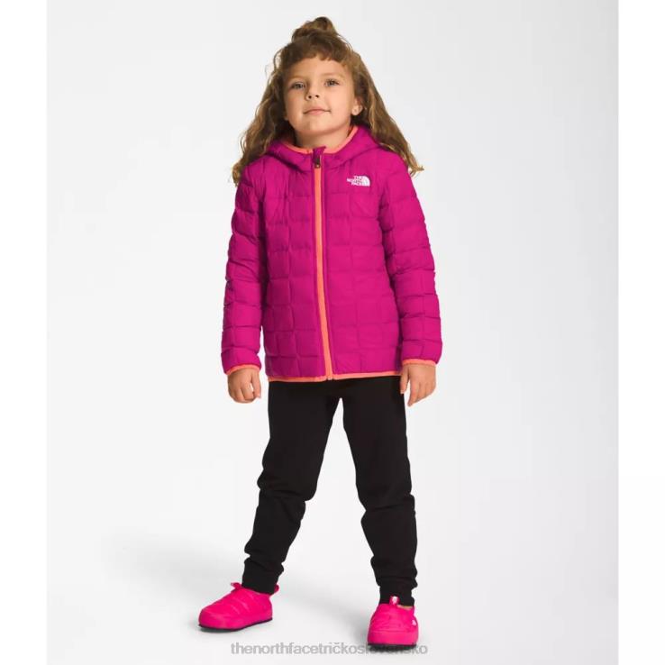 HLH086009 fuschia ružová The North Face detská termobalová bunda s kapucňou