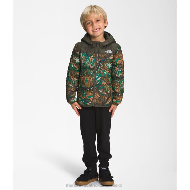HLH086010 nová taupe zelená The North Face detská termobalová bunda s kapucňou