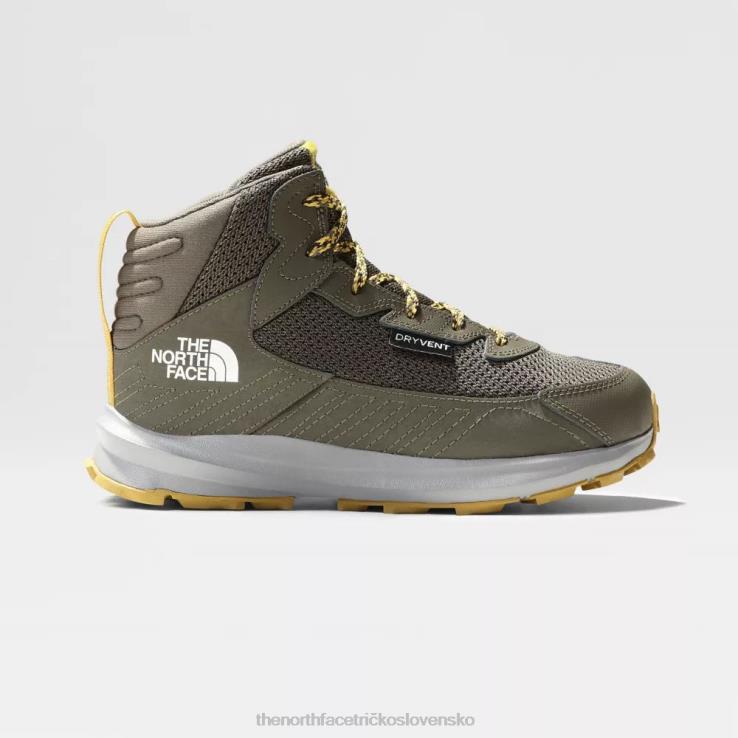 HLH081782 nová taupe zelená The North Face Mládežnícke fastpack nepremokavé stredné turistické topánky