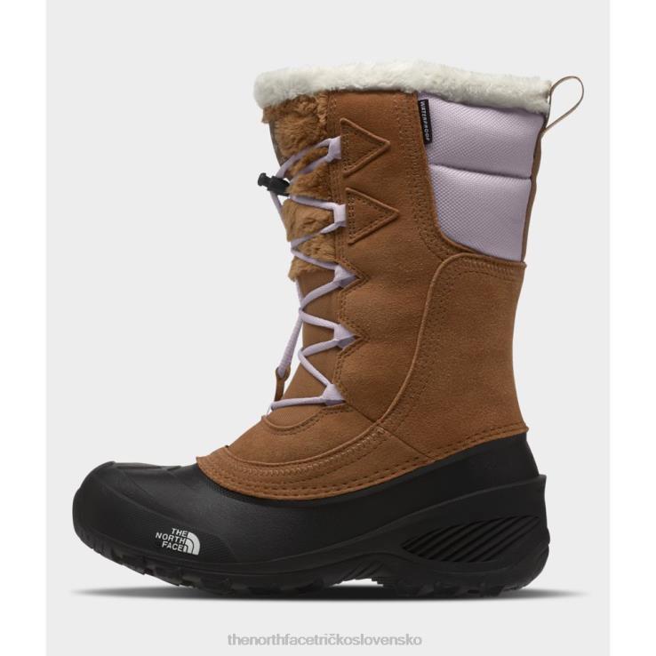 HLH083247 pražená hnedá The North Face čižmy pre mládež shellista lace iv