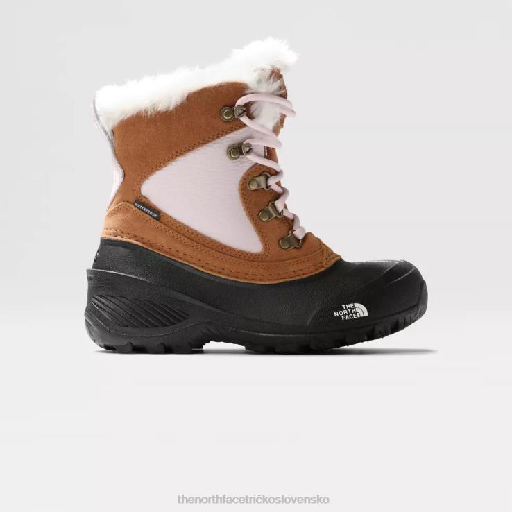 HLH084 pražená hnedá The North Face tínedžerské extrémne snehové topánky shellista