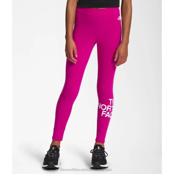 HLH085355 fuschia ružová The North Face dievčenské bavlnené legíny s logom