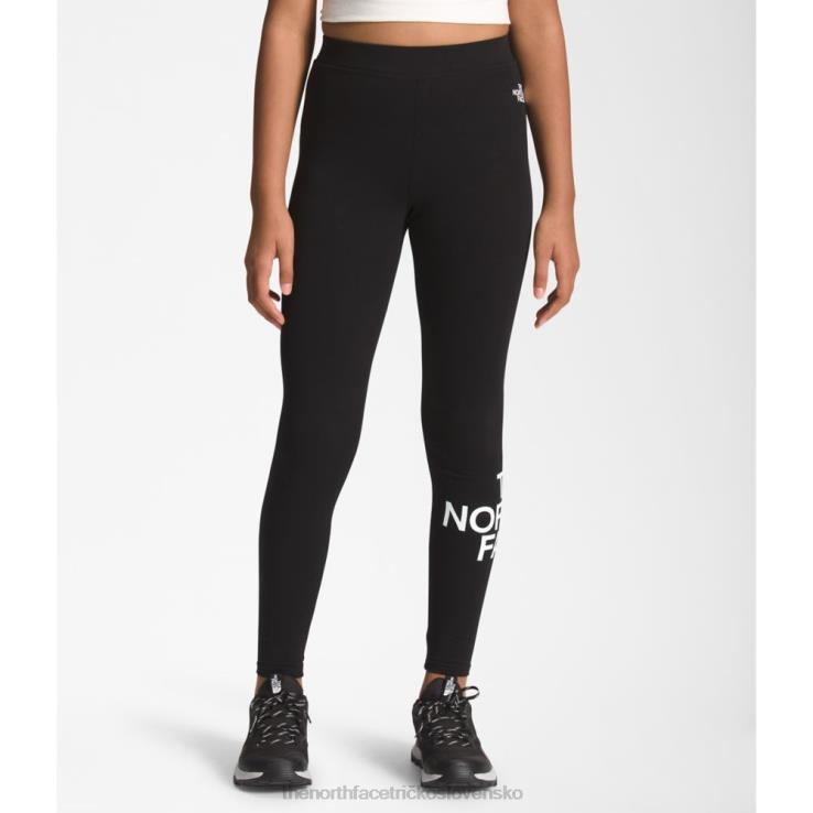 HLH085356 čierna The North Face dievčenské bavlnené legíny s logom