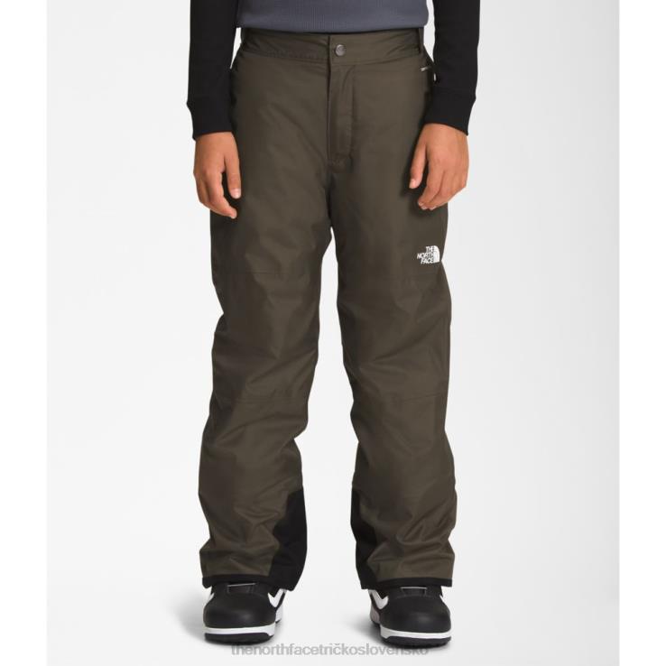 HLH085916 nová taupe zelená The North Face chlapčenské zateplené nohavice slobody