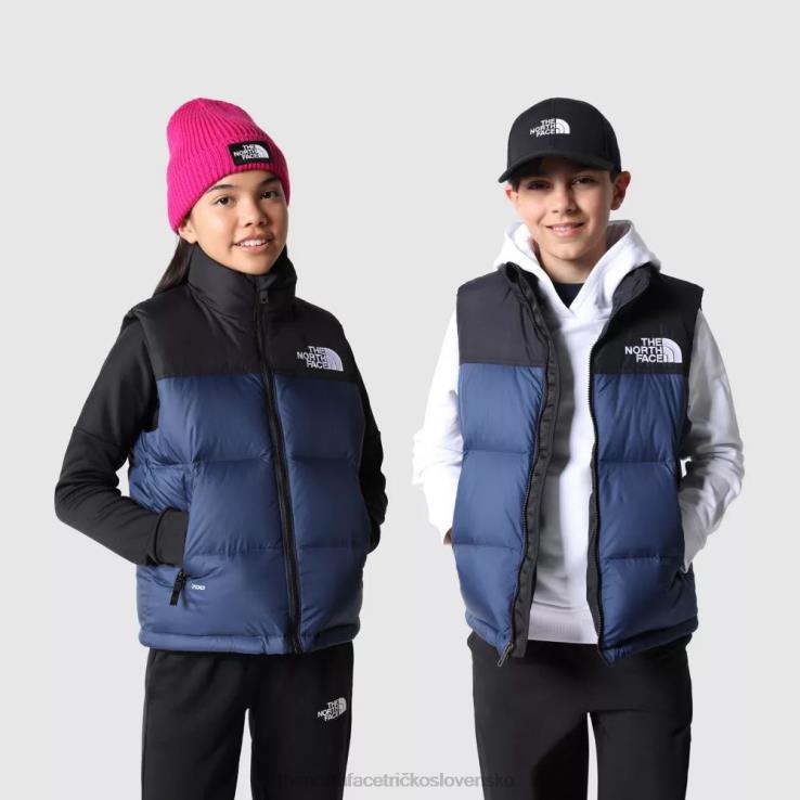 HLH081827 tienisté modré The North Face teen 1996 retro nuptse down vesta