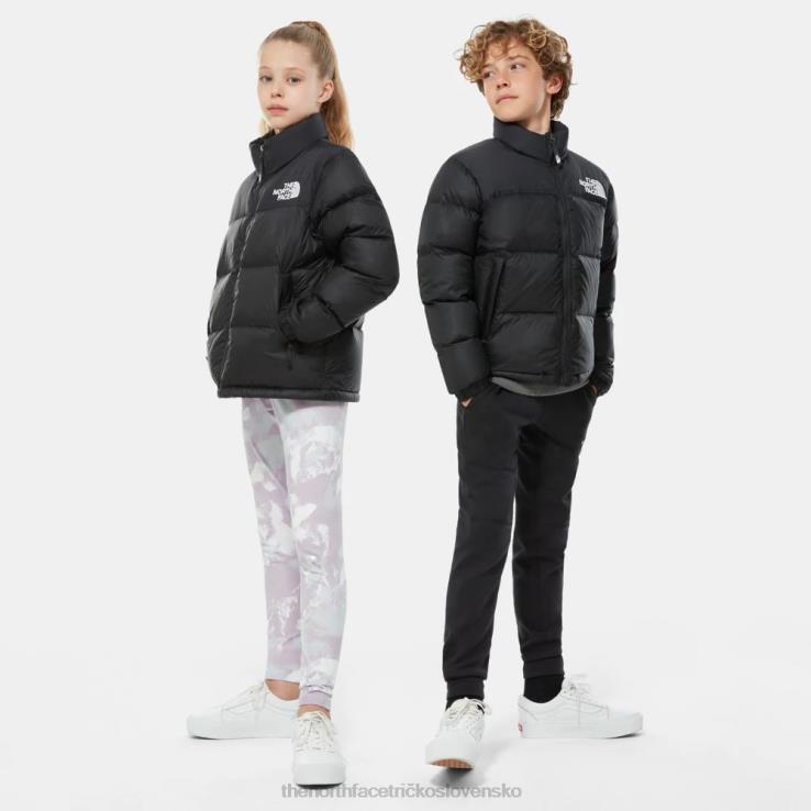 HLH08192 čierna The North Face tínedžerská retro nuptse páperová bunda z roku 1996