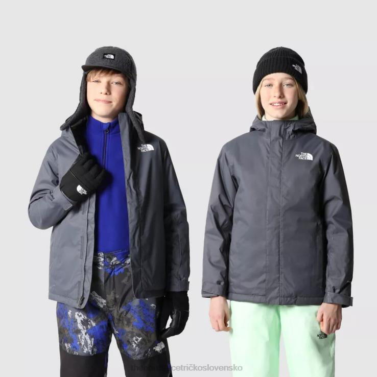 HLH081961 sivá The North Face tínedžerská zateplená bunda snowquest