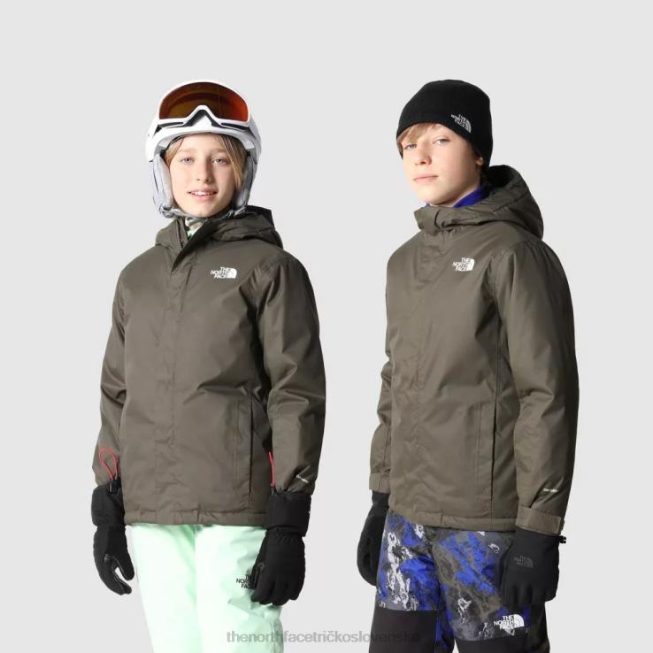 HLH081962 nová taupe zelená The North Face tínedžerská zateplená bunda snowquest