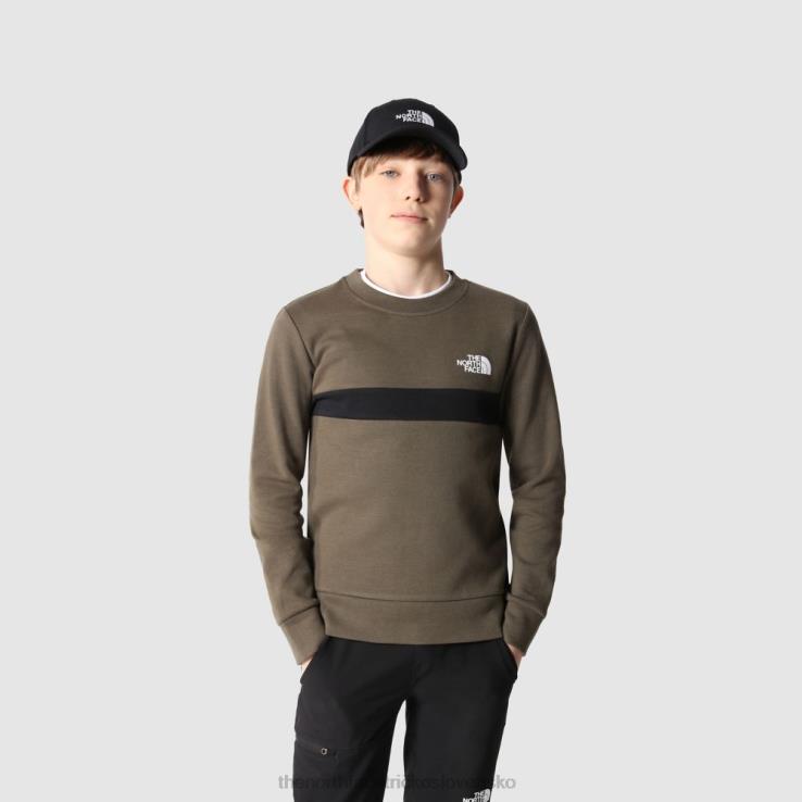 HLH081978 nová taupe zelená The North Face chlapčenská mikina s výstrihom
