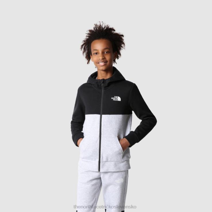 HLH081982 sivá The North Face chlapčenská mikina s kapucňou na zips
