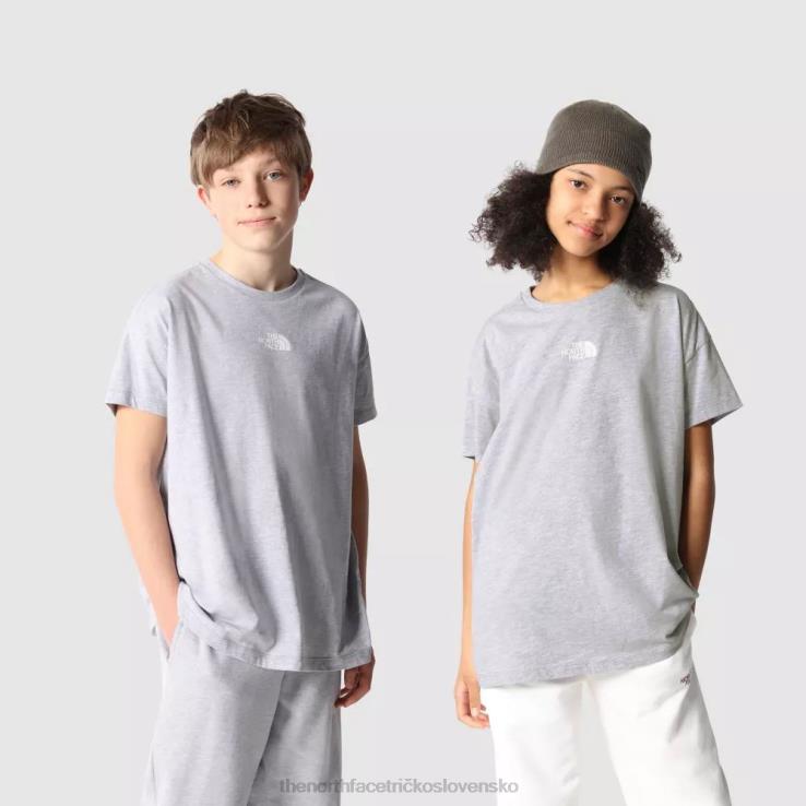 HLH082018 sivá The North Face tínedžerské oversized tričko s krátkym rukávom