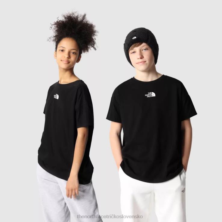 HLH082019 čierna The North Face tínedžerské oversized tričko s krátkym rukávom