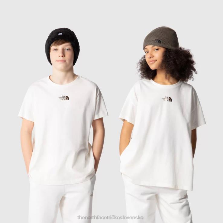HLH082020 biely The North Face tínedžerské oversized tričko s krátkym rukávom