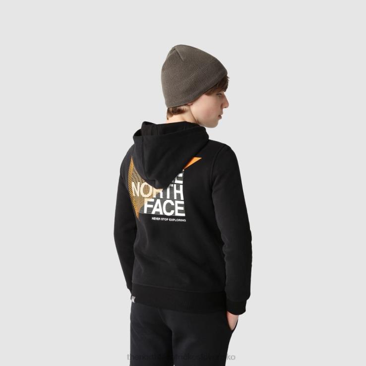 HLH082024 čierna The North Face chlapčenská mikina s grafickým svetrom