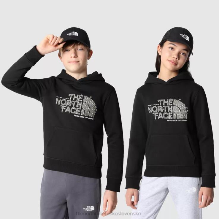 HLH082027 čierna The North Face tínedžeri nakreslili mikinu s kapucňou