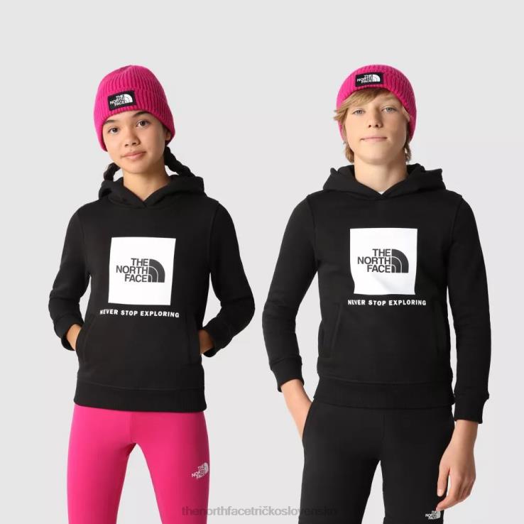 HLH082029 čierna The North Face pulóver pre tínedžerov s kapucňou