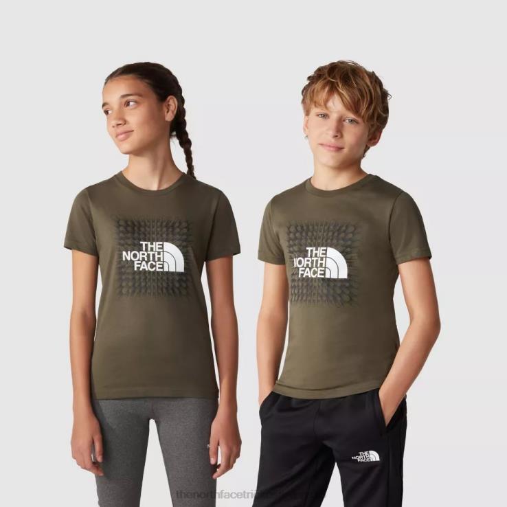 HLH082033 nová taupe zelená The North Face tínedžerské tričko s krátkym rukávom