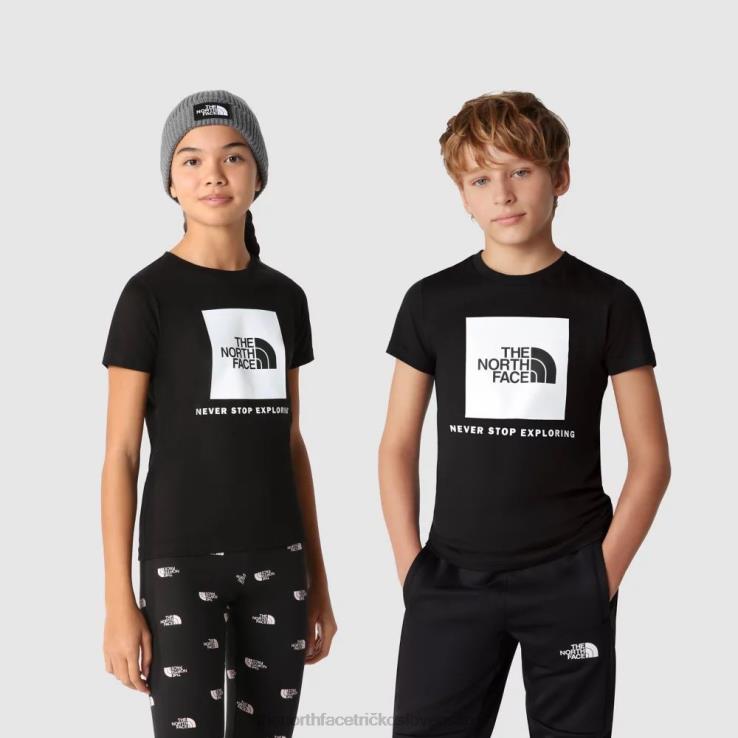 HLH082035 čierna biela The North Face teens box tričko s krátkym rukávom čiernobiele