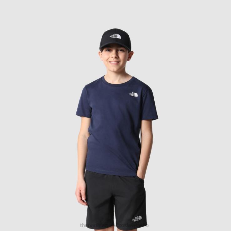 HLH082044 vrcholové námorníctvo The North Face tínedžerské jednoduché kupolové tričko