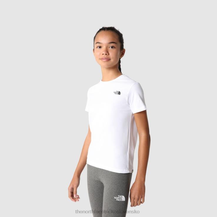 HLH082046 biely čierny The North Face biele čierne tínedžerské jednoduché kupolové tričko