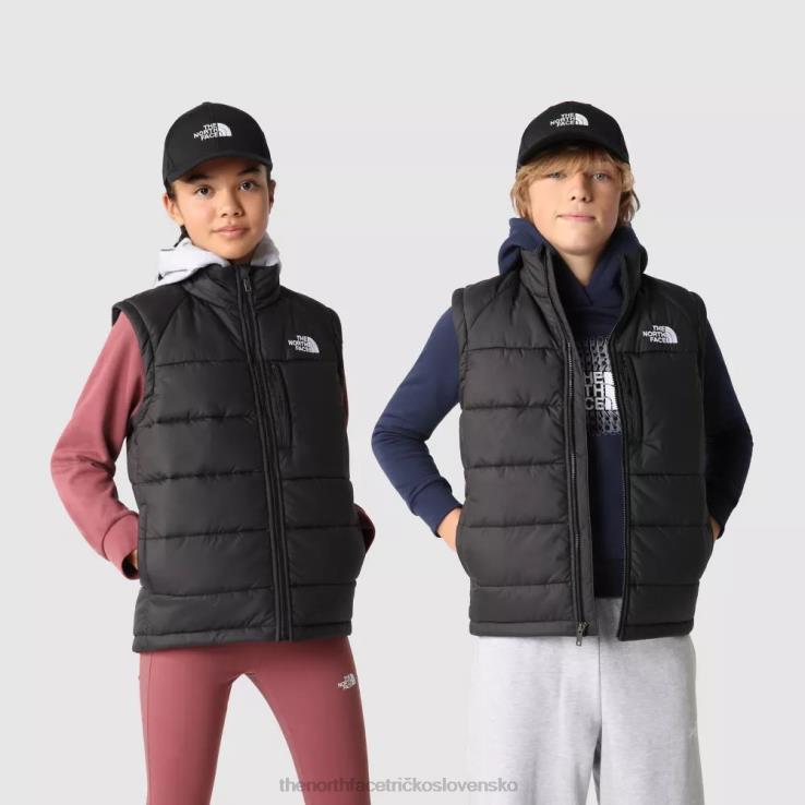 HLH082235 čierna The North Face tínedžerská kruhová syntetická vesta