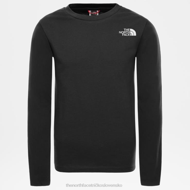 HLH082299 čierna The North Face mládežnícke tričko s dlhým rukávom