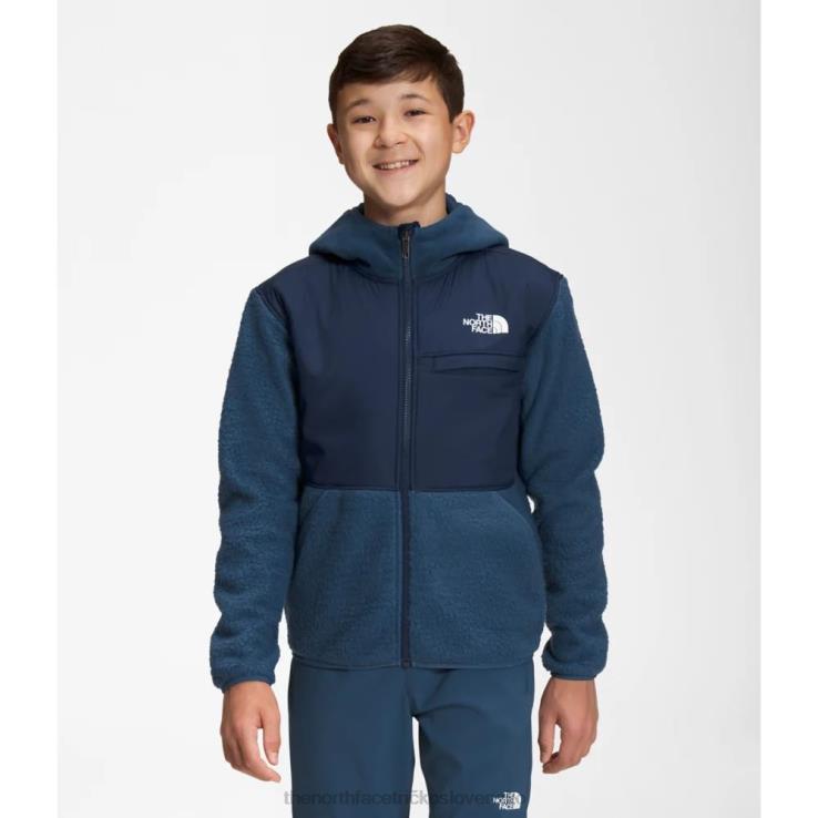 HLH085268 tienisté modré The North Face chlapčenská forrest fleecová bunda s kapucňou na zips