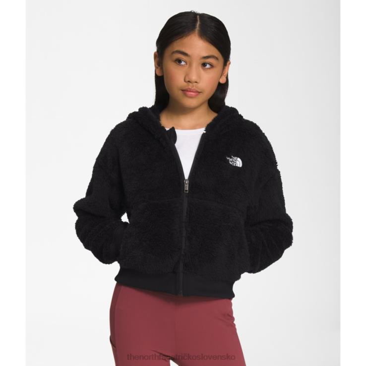 HLH085270 čierna The North Face dievčenská príjemná bunda s kapucňou na zips