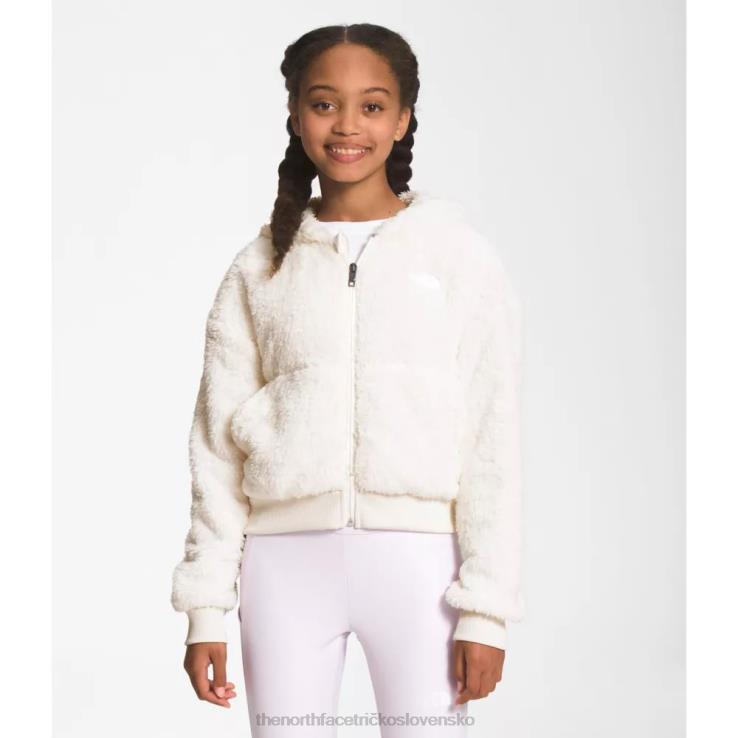 HLH085271 biely The North Face dievčenská príjemná bunda s kapucňou na zips