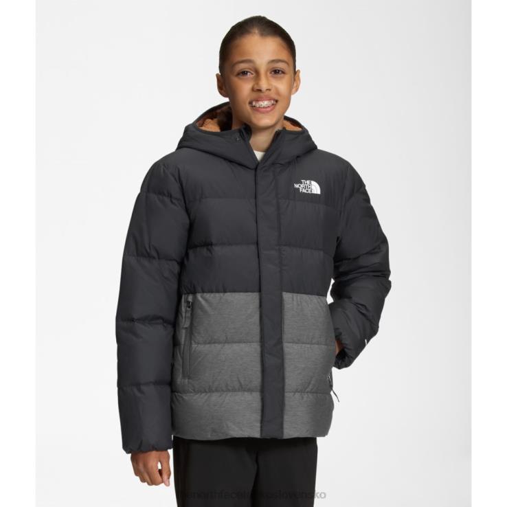 HLH085303 sivá The North Face chlapčenská parka s fleecovou podšívkou na sever