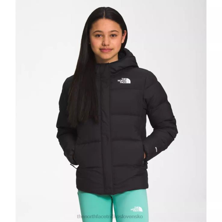 HLH085305 čierna The North Face dievčenská parka s fleecovou podšívkou na sever
