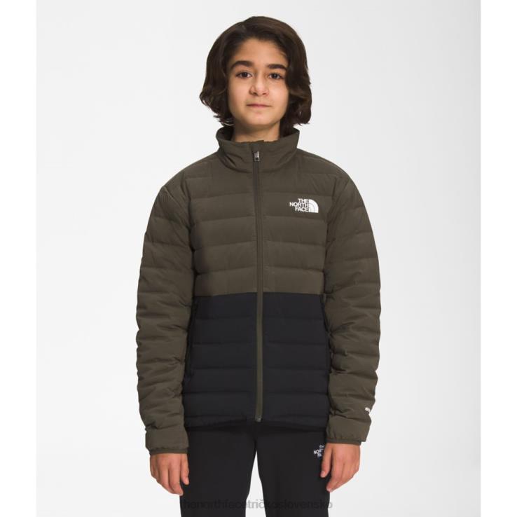 HLH085307 nová taupe zelená The North Face Chlapčenská belleview naťahovacia páperová bunda