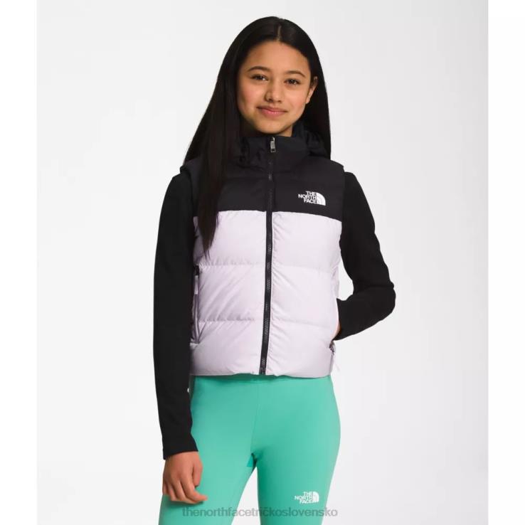 HLH085318 levanduľová hmla The North Face dievčenská obojstranná severná vesta s kapucňou