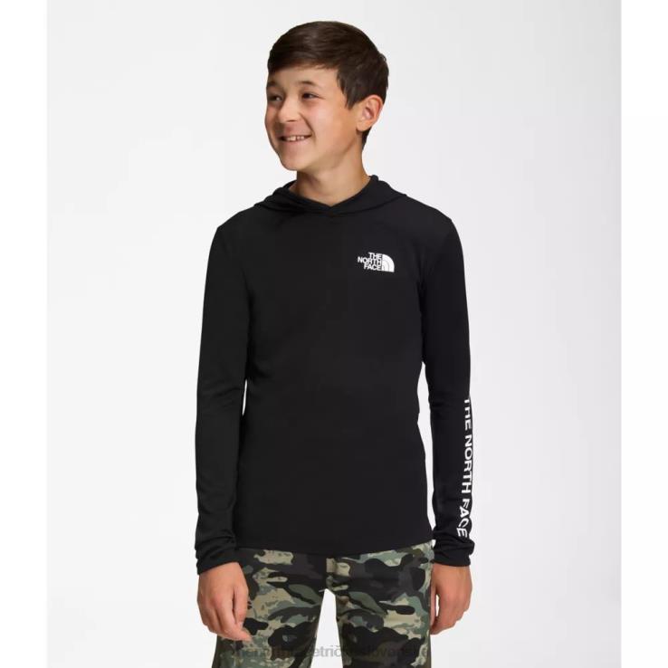 HLH085334 čierna The North Face chlapčenská mikina s dlhým rukávom nikdy nezastaví