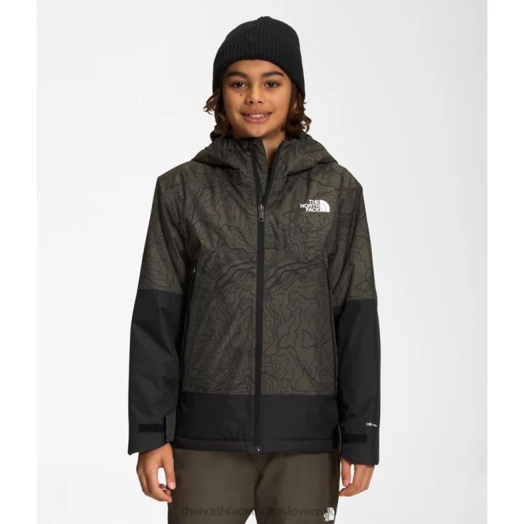 HLH085347 taupe zelená The North Face chlapčenská zateplená bunda slobody