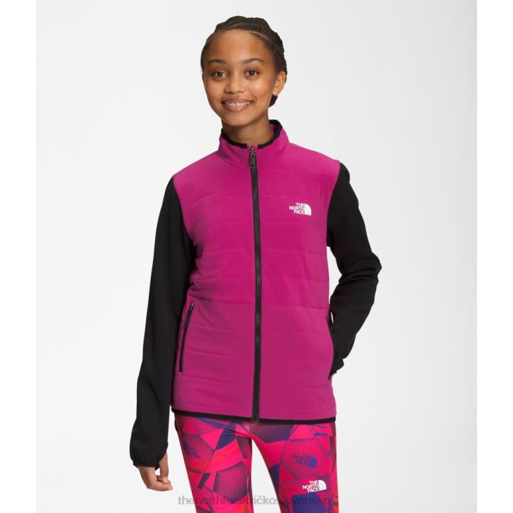 HLH085365 fuschia ružová The North Face tínedžerský zimný teplý hybridný zips