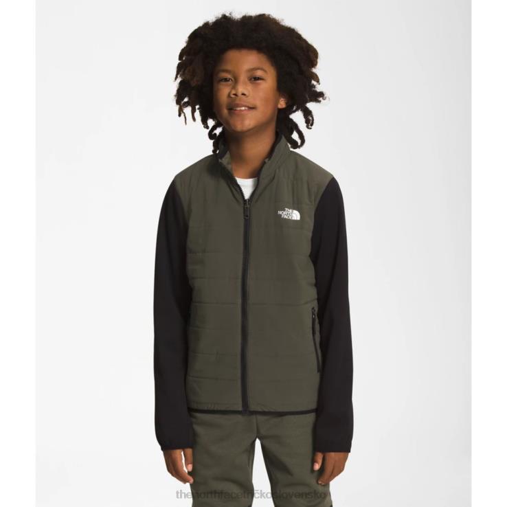 HLH085366 nová taupe zelená The North Face tínedžerský zimný teplý hybridný zips
