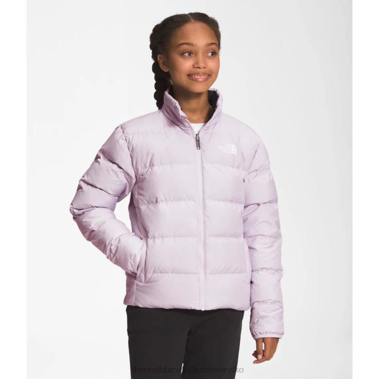 HLH085881 levanduľová hmla The North Face tínedžerská obojstranná severná páperová bunda