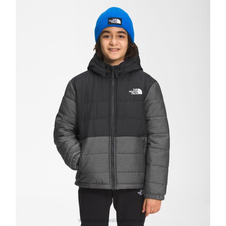HLH085887 sivá The North Face Chlapčenská obojstranná chimbo bunda s kapucňou na zips