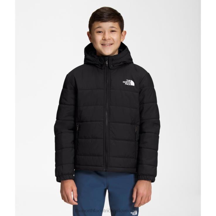 HLH085889 čierna The North Face Chlapčenská obojstranná chimbo bunda s kapucňou na zips